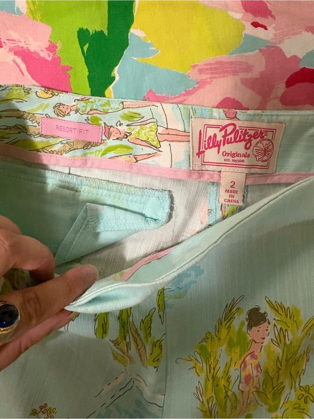 Lilly Pulitzer Original Tropical Print Straight Leg Pants - Picture 7 of 12